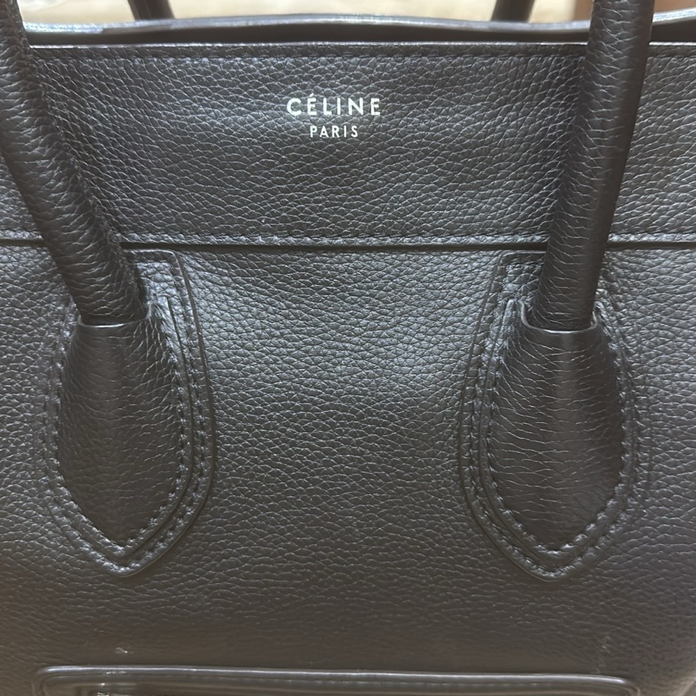 CELINE luxury tote black leather like new with dust bag - Picture 2 of 13